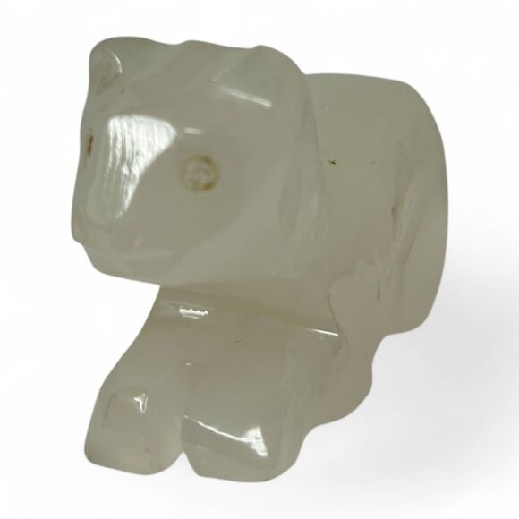 Vintage Hand Carved Marble Onyx Miniature Agate Cat Kitten Figurine Collectible - Picture 9 of 11